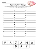 Pajama Day Word Challenge