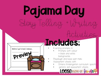 Preview of Pajama Day Centers and Playdough and Loose Parts Mat Storytelling