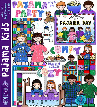 Preview of Pajama Kids Clip Art and Pajama Day Poster