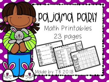 Preview of Pajama Party Math Printables