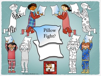 pillow fight clipart