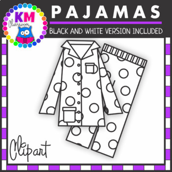 pajamas clipart black and white