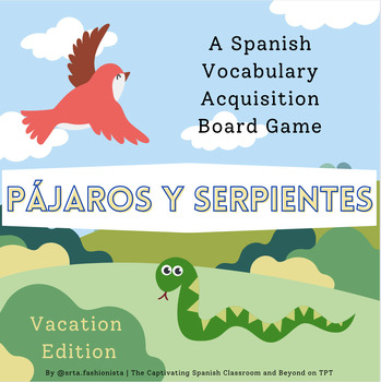 Preview of Pájaros y Serpientes: Spanish Vacation Vocabulary Board Game & Quizlet