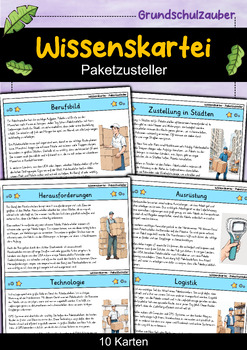 Preview of Paketzusteller - Wissenskartei - Berufe (German)