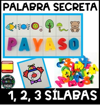 Preview of Palabra secreta español tarjetas conciencia fonológica letras magnéticas online