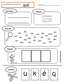 Palabras Frecuentes! (10 words) by SrtaCibo | TPT