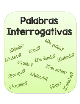 Palabras Interrogativas. Question Words Packet. by MI TIENDITA | TPT