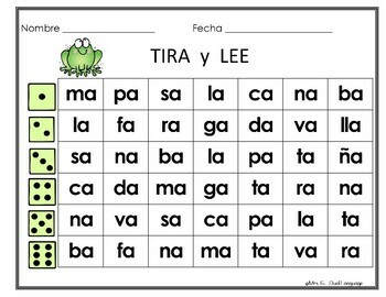Aprendiendo a leer sílabas y palabras con la letra a by Mrs G Dual Language