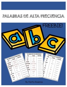 Preview of FREEBIE - Palabras de Alta Frecuencia - High Frequency Words in Spanish