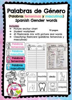 Preview of Palabras de Género (Palabras Femeninas y Masculinas)  Spanish Gender words