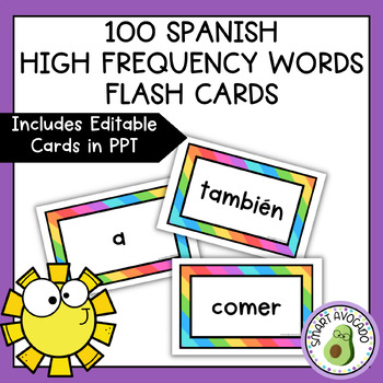 Preview of Palabras de Uso Frecuente | Spanish Sight Words Practice | Flash Cards |Editable