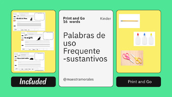 Preview of Palabras de Uso Frequente Sustantivos-Nouns Spanish Classroom Resource