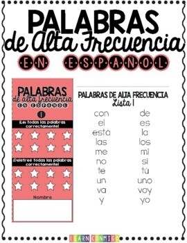 Preview of Palabras de alta frecuencia | Sight Words in Spanish | List 1