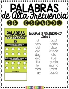 Preview of Palabras de alta frecuencia | Sight Words in Spanish | List 2