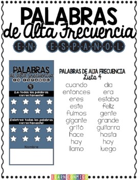 Preview of Palabras de alta frecuencia | Sight Words in Spanish | List 4