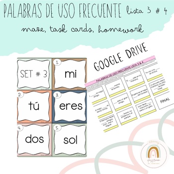 Preview of Palabras de uso frecuente/ alta frecuencia/ high frequency words in spanish