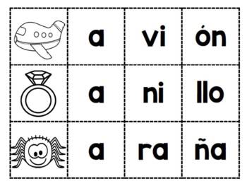 Spanish Syllables and Words- Palabras En Sílabas by Bilingual Treasures