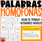 Homofonos Español Homophones in Spanish Grammar Palabras H