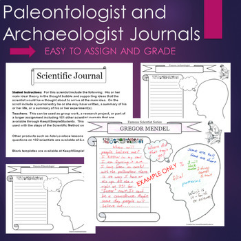 Preview of Paleontologist and Archaeologist (Fossils) Graphic Organizer Interactive Journal