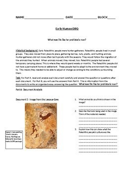 Preview of Paleolithic Age Document Based Question