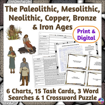 Preview of Paleolithic, Mesolithic, Neolithic, Copper, Bronze & Iron Ages: Charts & More