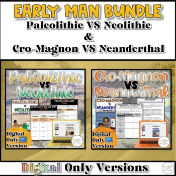 Preview of Paleolithic VS Neolithic & Neanderthal VS Cro-Magnon Bundle - Digital