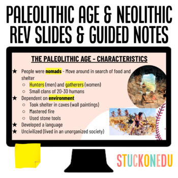 Preview of Paleolithic and Neolithic Age Google Slides and Guided Notes