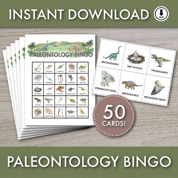 Preview of Paleontology BINGO Game | Printable Activity: Dinosaurs & Fossils