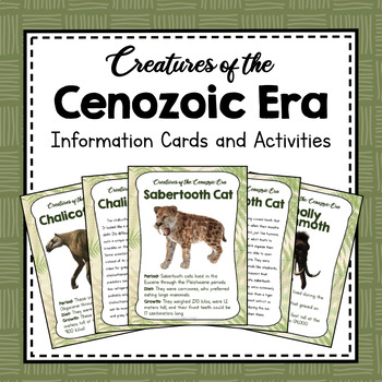 Preview of Creatures of the Cenozoic Era | Information Cards | Paleontology Unit Study