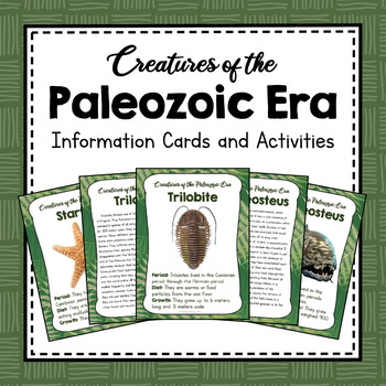 Preview of Creatures of the Paleozoic Era | Information Cards | Paleontology Unit Study