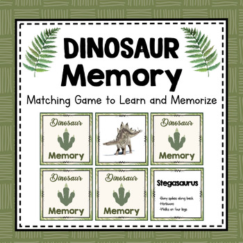 Preview of Dinosaur Memory Game | Paleontology Unit Study | Dinosaur Activity