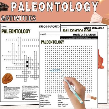 Preview of Paleontology,Vocabulary,Wordsearch & Crosswords, Earth Science Unit