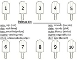 Paleta coloring sheet, coloring by numeros numbers and col