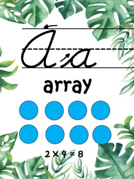 Preview of Palm Leaf Cursive Math Alphabet