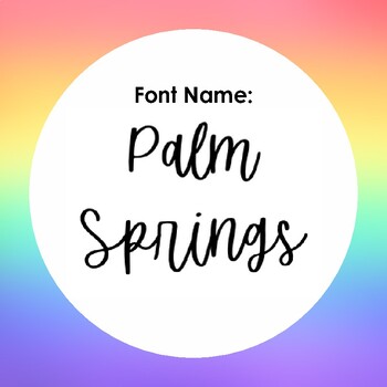 Palm Springs Font by Brauns Best Work | TPT