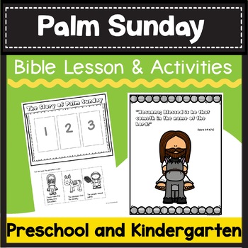 Preview of Palm Sunday Bible Lesson Kindergarten Preschool