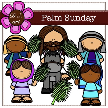 Preview of Palm Sunday Digital Clipart (color and black&white)