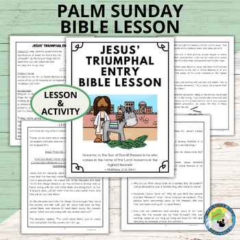 Palm Sunday Jesus' Triumphal Entry Easter Holy Week Bible Lesson and ...