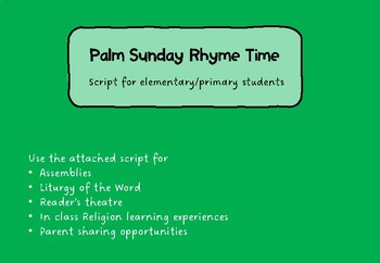 Preview of Palm Sunday Rhyme Fun Reader's Theatre Short Skit Assembly Play