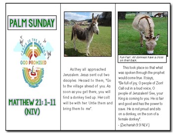 Preview of Palm Sunday Trifold Mini Story about Matthew 21 1-11