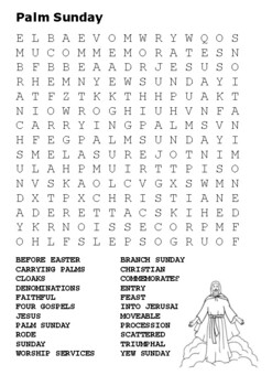 Palm Sunday Word Search by Steven's Social Studies | TpT