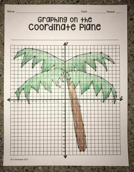 Preview of Palm Tree EMOJI - Graphing on the Coordinate Plane Mystery Picture