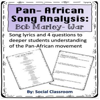 Preview of Pan-African Song Analysis: Bob Marley- War (SS7H1 & SSWH21)