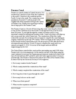 Preview of Panama Canal Reading (English Version)