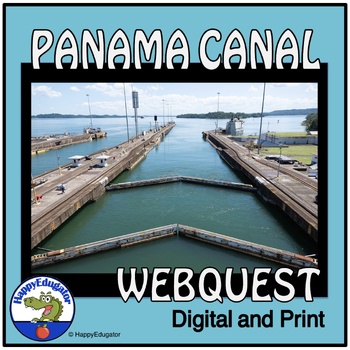 Preview of Panama Canal Study Questions Webquest with Digital Easel Activity and Assessment