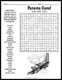 THE PANAMA CANAL Word Search Puzzle Worksheet Activity