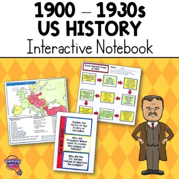 Preview of Panama Canal - World War I - Depression U.S. History Interactive Notebook Unit