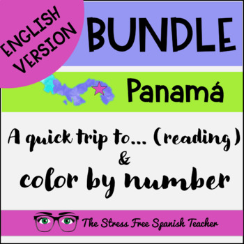 Preview of Panama ENGLISH VERSION Reading AND Color By Number BUNDLE