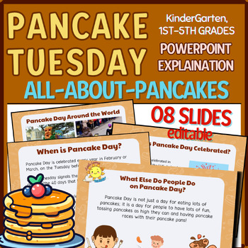 Preview of Pancake Day ALL-ABOUT-PANCAKE Powerpoint| Shrove Tuesday, Mardi Gras, Lent