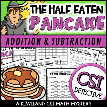 Preview of Pancake Day CSI Math Mystery with The Half Eaten Pancake Shrove Tuesday & Lent